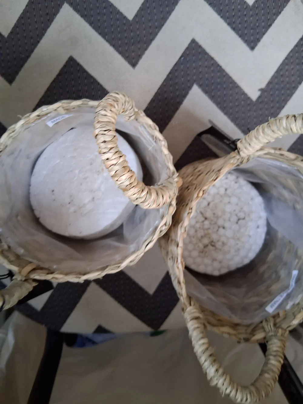 Woven Natural Seagrass Storage Basket with Handles